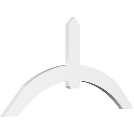 Ekena Millwork Archdale Architectural Grade PVC Gable Bracket, 72"W x 36"H x 2"D x 6"F, 12/12 Pitch GBP072X36X0206ARC00